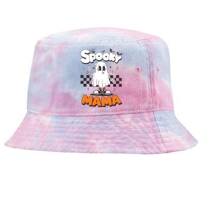 Spooky Mama Halloween Ghost Costume Retro Groovy Gift Tie-Dyed Bucket Hat