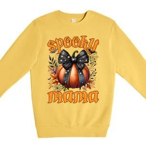 Spooky Mama Halloween Mom Party Costume Gift Premium Crewneck Sweatshirt