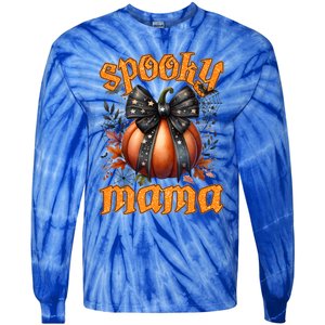 Spooky Mama Halloween Mom Party Costume Gift Tie-Dye Long Sleeve Shirt