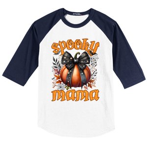 Spooky Mama Halloween Mom Party Costume Gift Baseball Sleeve Shirt