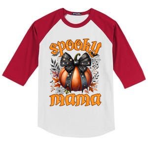 Spooky Mama Halloween Mom Party Costume Gift Kids Colorblock Raglan Jersey