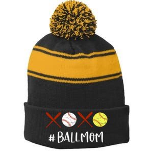 Softball Mom Hoodie Baseball Mom Hoodie Gifts Stripe Pom Pom Beanie