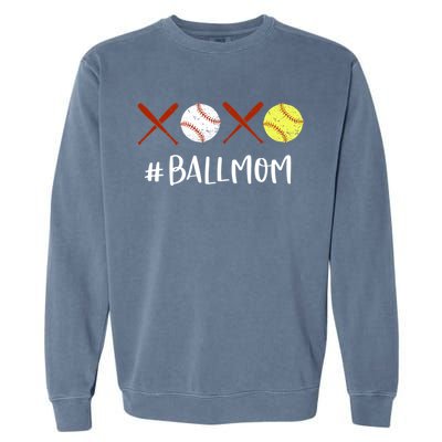 Softball Mom Hoodie Baseball Mom Hoodie Gifts Garment-Dyed Sweatshirt