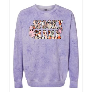 Spooky Mama Halloween Mom Colorblast Crewneck Sweatshirt