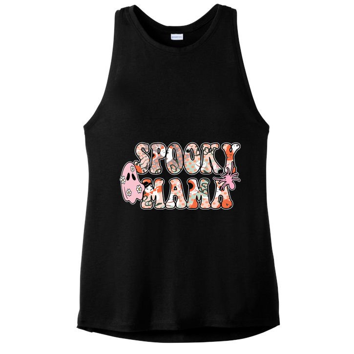 Spooky Mama Halloween Mom Ladies PosiCharge Tri-Blend Wicking Tank