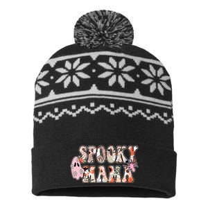 Spooky Mama Halloween Mom USA-Made Snowflake Beanie