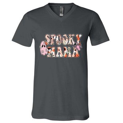 Spooky Mama Halloween Mom V-Neck T-Shirt
