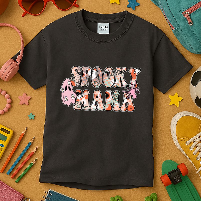 Spooky Mama Halloween Mom Kids T-Shirt
