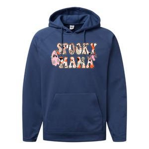 Spooky Mama Halloween Mom Performance Fleece Hoodie