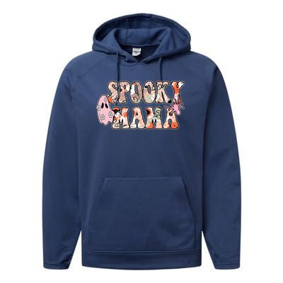 Spooky Mama Halloween Mom Performance Fleece Hoodie