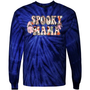 Spooky Mama Halloween Mom Tie-Dye Long Sleeve Shirt