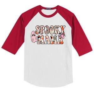 Spooky Mama Halloween Mom Kids Colorblock Raglan Jersey