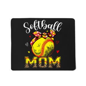 Softball Mom Headband Leopard Softball Ball Mothers Day Mama Mousepad