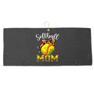 Softball Mom Headband Leopard Softball Ball Mothers Day Mama Large Microfiber Waffle Golf Towel