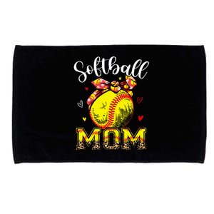 Softball Mom Headband Leopard Softball Ball Mothers Day Mama Microfiber Hand Towel