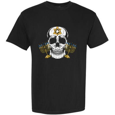 Skull Menorah Hanukkah Cool Skeleton Chanukah Jewish Holiday  Garment-Dyed Heavyweight T-Shirt