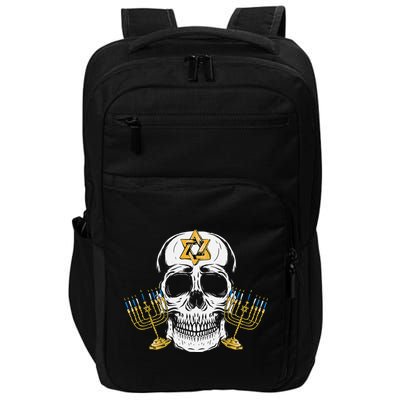 Skull Menorah Hanukkah Cool Skeleton Chanukah Jewish Holiday  Impact Tech Backpack