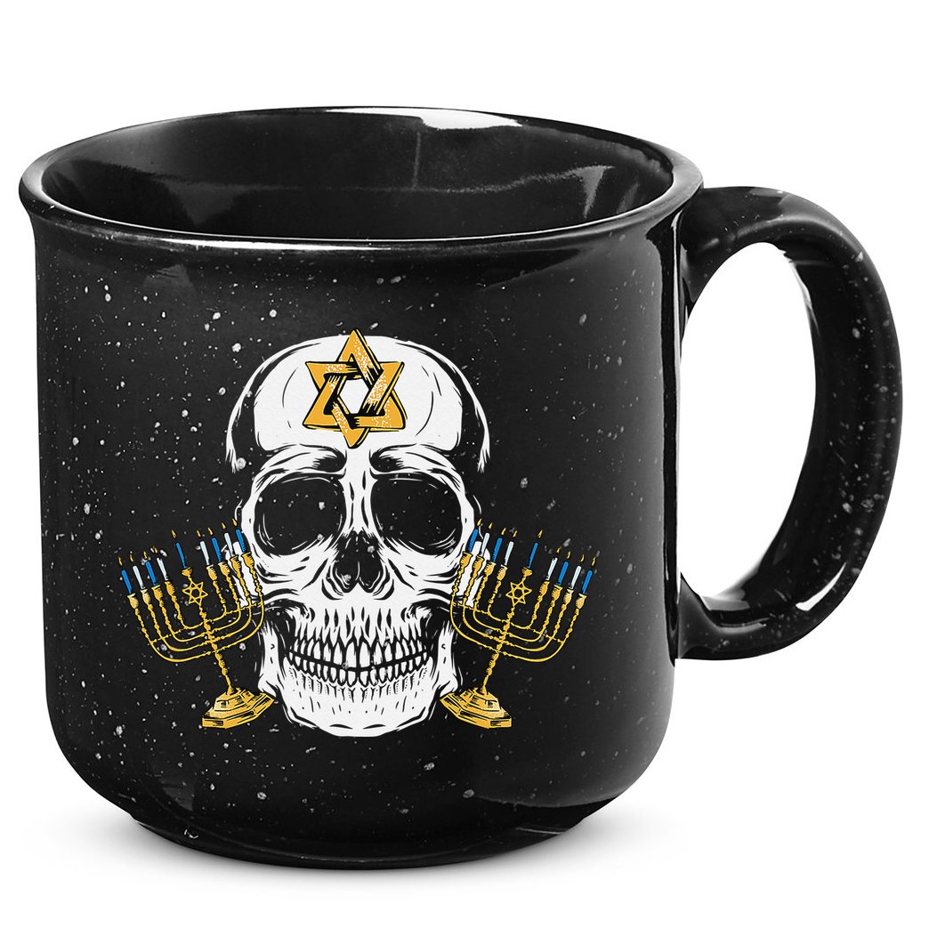 Skull Menorah Hanukkah Cool Skeleton Chanukah Jewish Holiday  15oz Campfire Ceramic Mug