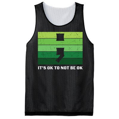 Semicolon Mental Health Awareness Mesh Reversible Basketball Jersey Tank