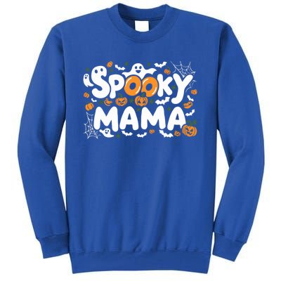 Spooky Mama Halloween Witchy Mom Ghosts And Pumpkins Costume Gift Tall Sweatshirt