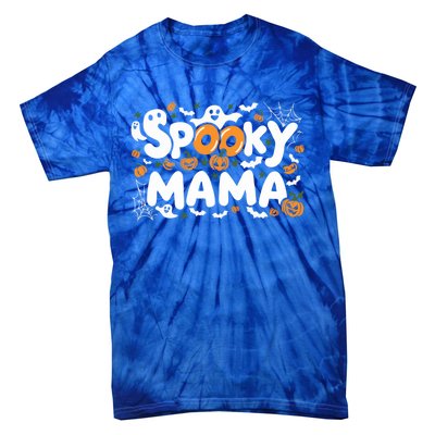 Spooky Mama Halloween Witchy Mom Ghosts And Pumpkins Costume Gift Tie-Dye T-Shirt