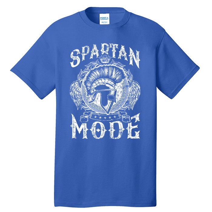 Spartan Mode Helmet Gym Warrior Fitness Beast Sparta Workout Gift Tall T-Shirt