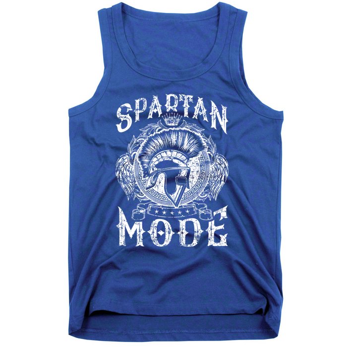 Spartan Mode Helmet Gym Warrior Fitness Beast Sparta Workout Gift Tank Top