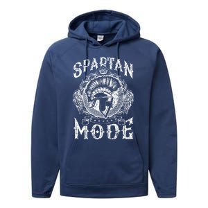 Spartan Mode Helmet Gym Warrior Fitness Beast Sparta Workout Gift Performance Fleece Hoodie