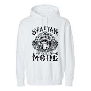 Spartan Mode Helmet Gym Warrior Fitness Beast Sparta Workout Gift Garment-Dyed Fleece Hoodie