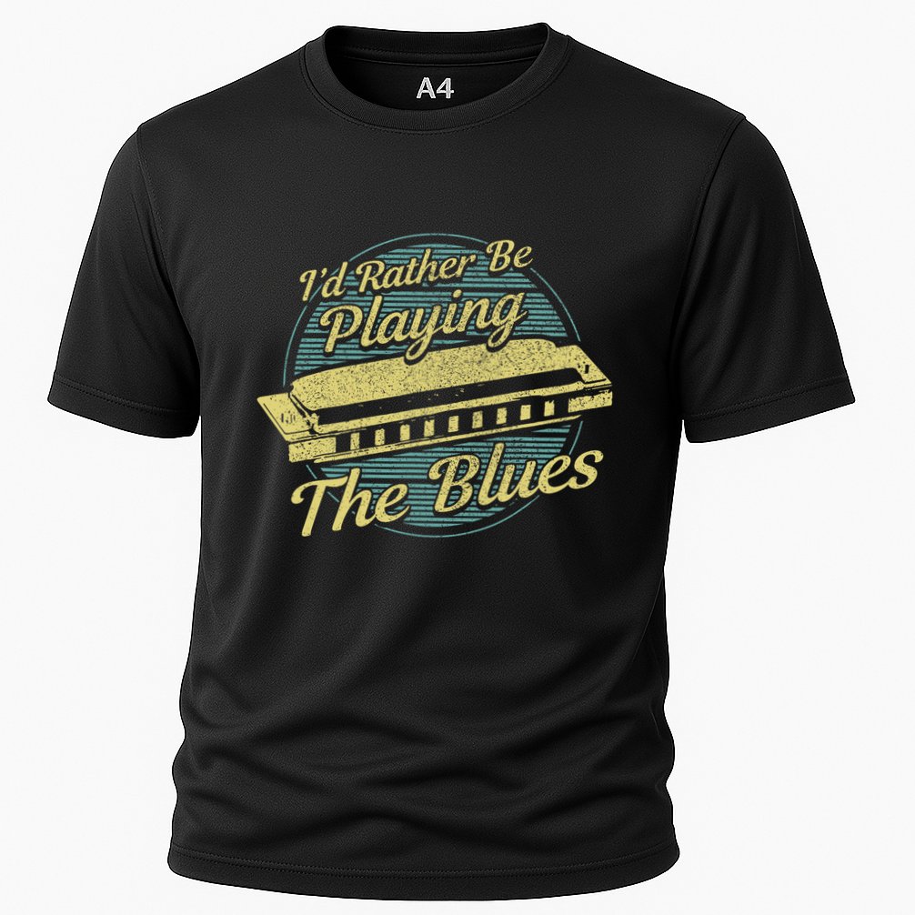 Style Musician Harmonica Blues Cooling Performance Crew T-Shirt