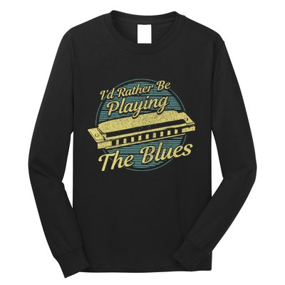 Style Musician Harmonica Blues Long Sleeve Shirt