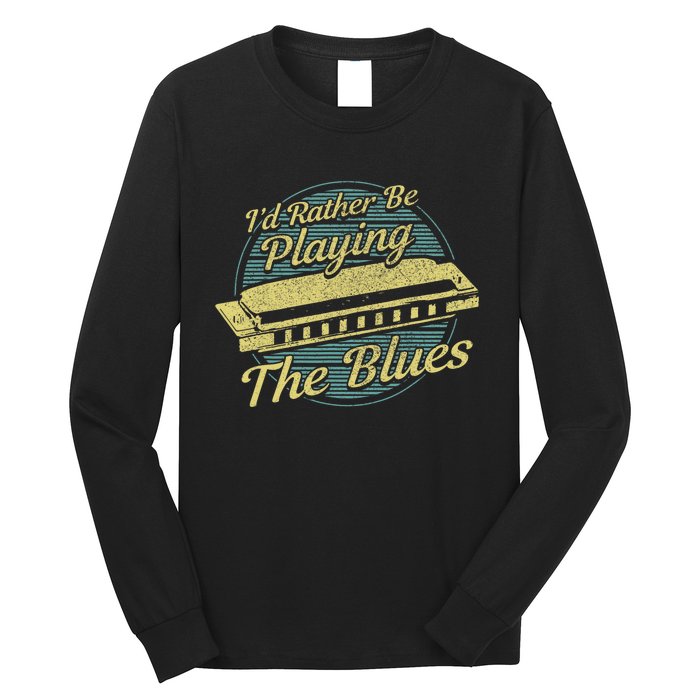 Style Musician Harmonica Blues Long Sleeve Shirt