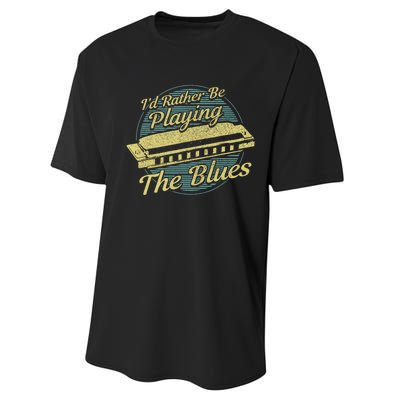 Style Musician Harmonica Blues Performance Sprint T-Shirt