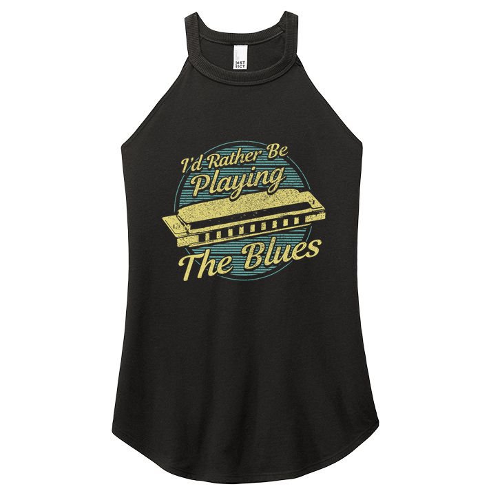 Style Musician Harmonica Blues Women's Perfect Tri Rocker Tank