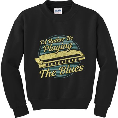 Style Musician Harmonica Blues Kids Sweatshirt