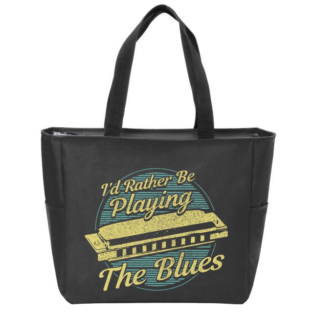 Style Musician Harmonica Blues Zip Tote Bag