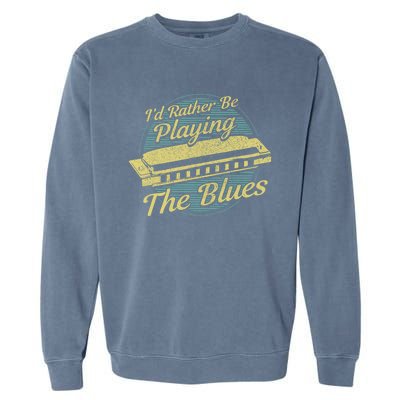 Style Musician Harmonica Blues Garment-Dyed Sweatshirt