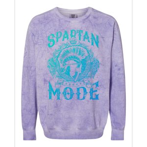 Spartan Mode Helmet Gym Warrior Fitness Beast Sparta Workout Gift Colorblast Crewneck Sweatshirt