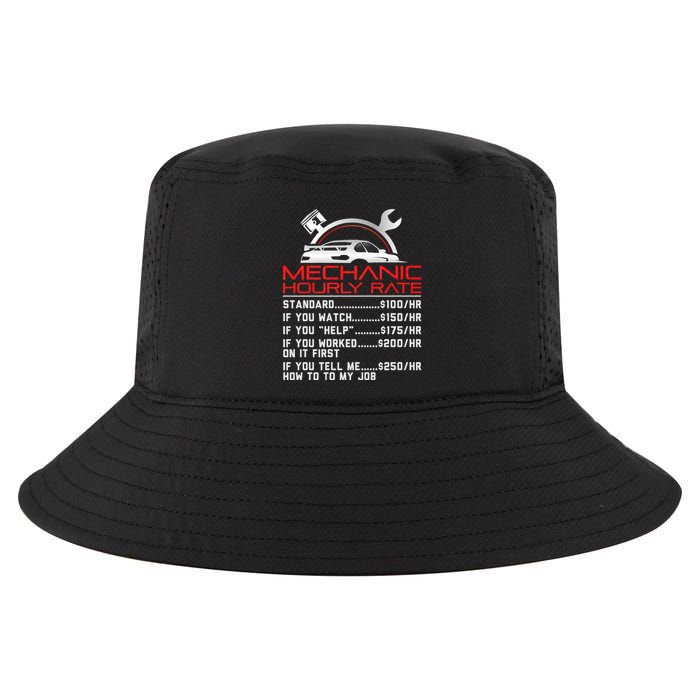 Sarcastic Mechanic Hourly Rate Skilled Professional Cool Comfort Performance Bucket Hat