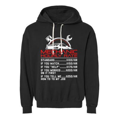 Sarcastic Mechanic Hourly Rate Skilled Professional Garment-Dyed Fleece Hoodie