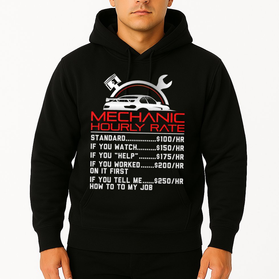 Sarcastic Mechanic Hourly Rate Skilled Professional Hoodie
