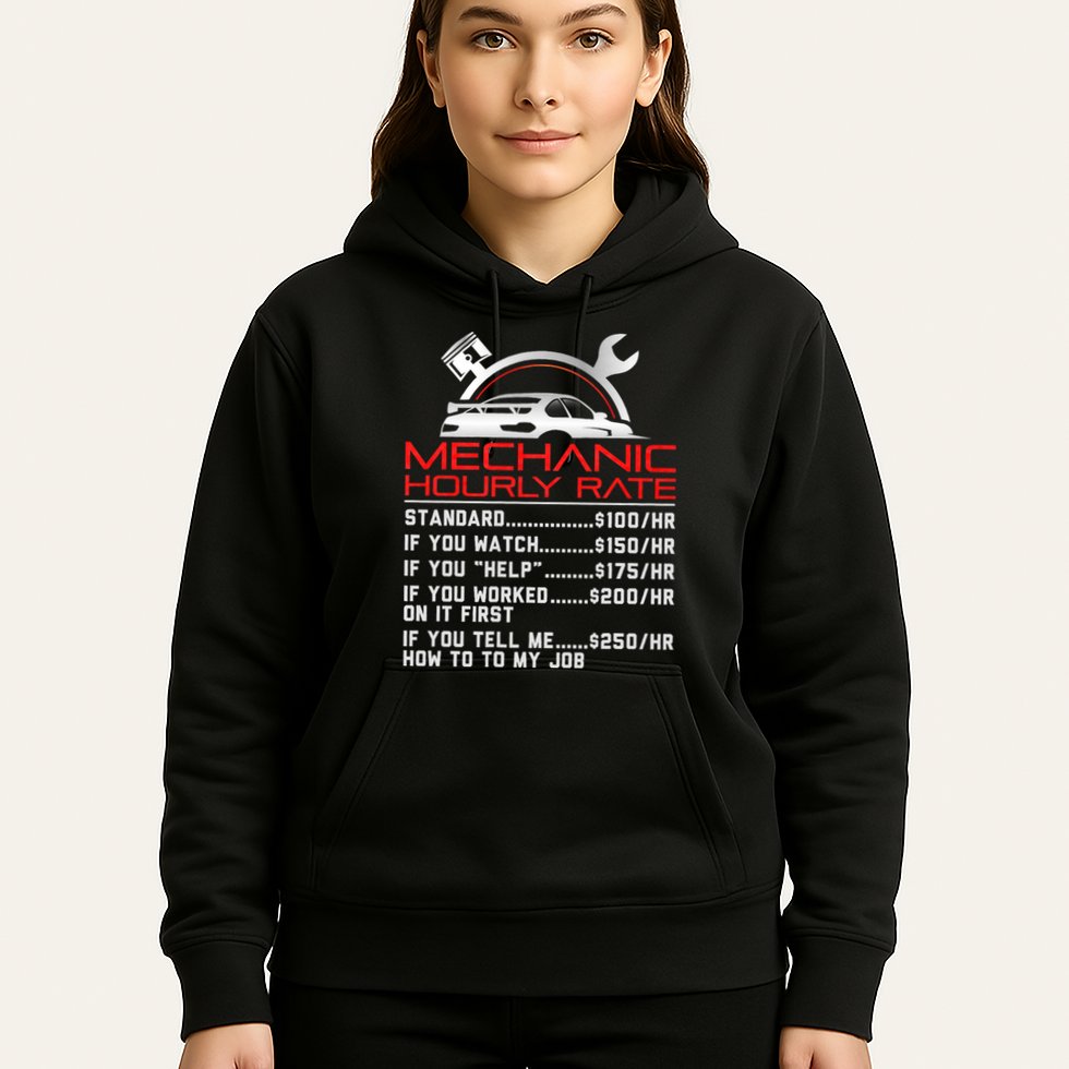 Sarcastic Mechanic Hourly Rate Skilled Professional Hoodie