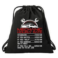 Sarcastic Mechanic Hourly Rate Skilled Professional Drawstring Bag