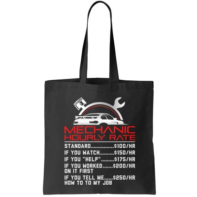 Sarcastic Mechanic Hourly Rate Skilled Professional Bag