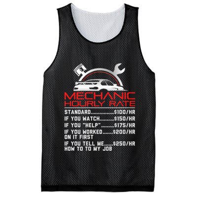 Sarcastic Mechanic Hourly Rate Skilled Professional Mesh Reversible Basketball Jersey Tank