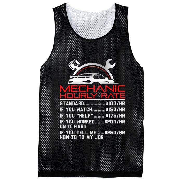 Sarcastic Mechanic Hourly Rate Skilled Professional Mesh Reversible Basketball Jersey Tank