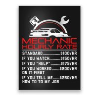 Sarcastic Mechanic Hourly Rate Skilled Professional Poster