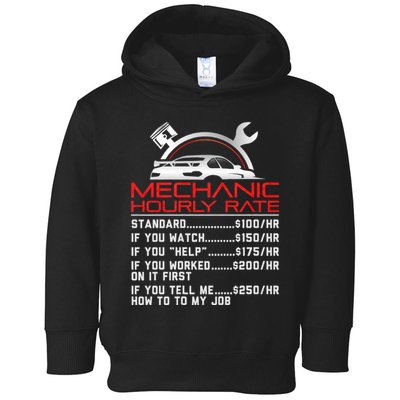 Sarcastic Mechanic Hourly Rate Skilled Professional Toddler Hoodie