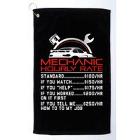 Sarcastic Mechanic Hourly Rate Skilled Professional Golf Towel
