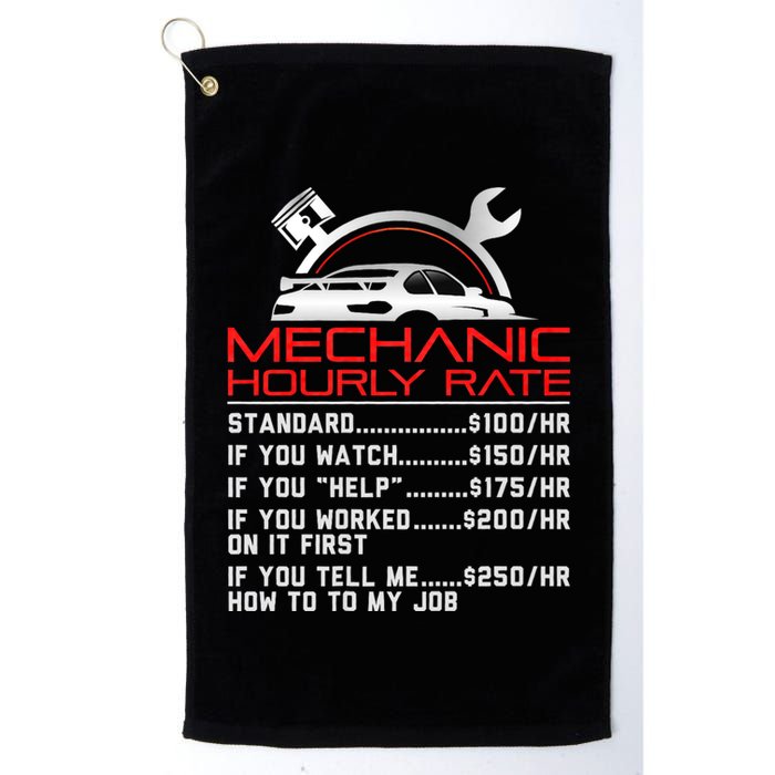 Sarcastic Mechanic Hourly Rate Skilled Professional Golf Towel